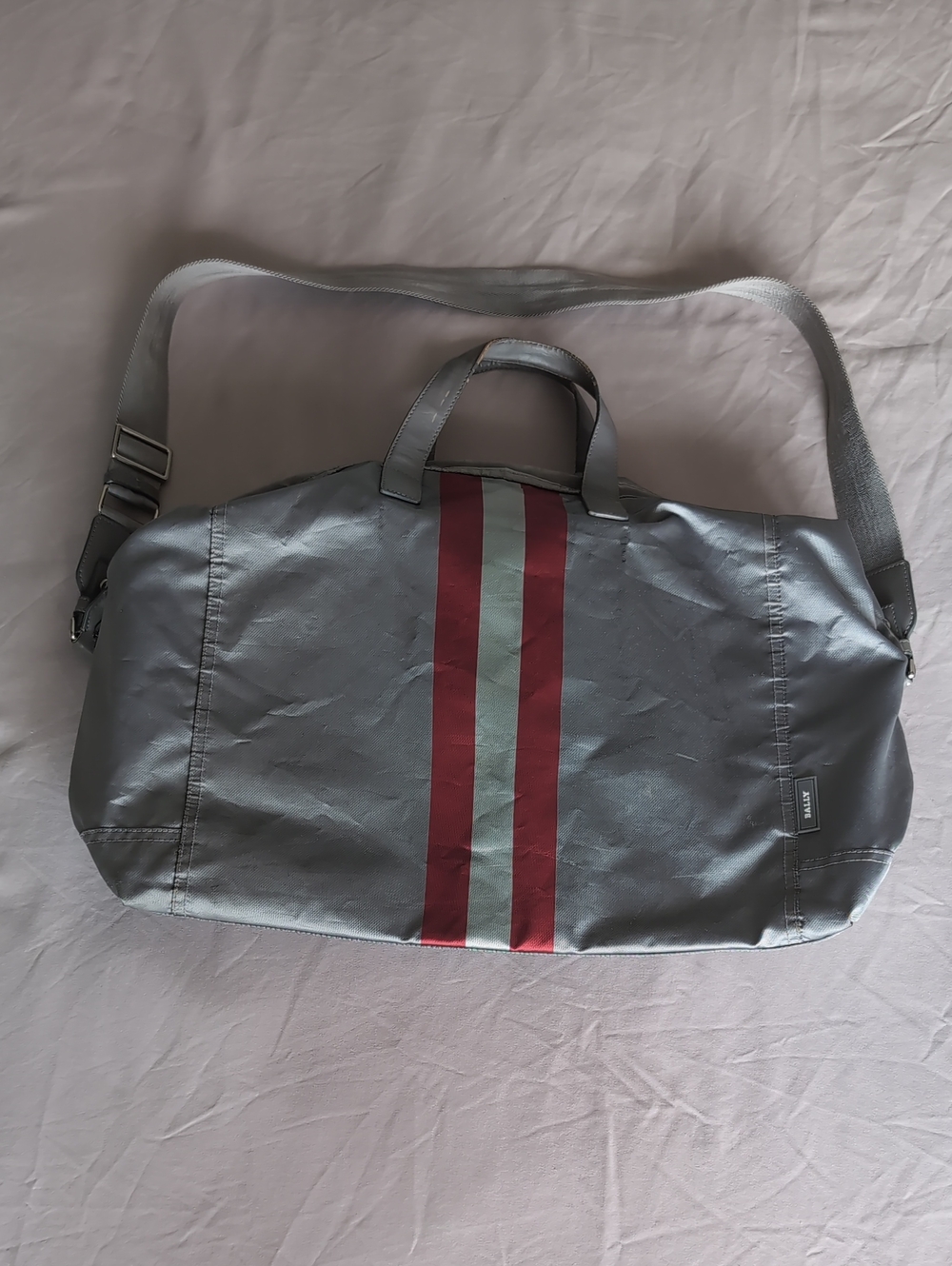 BALLY OF SWITZERLAND - Grey Weekender Bag Signature Red Stripe - Men - OSU